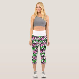Leggings Capri Impresión floral de las piernas
