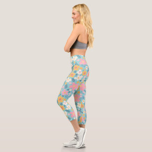 Leggings Capri Impresión floral de verano