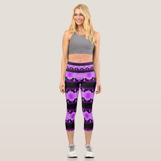 Leggings Capri Impresión Purple Horse (Anverso)