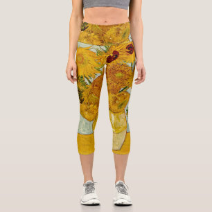 Leggings Capri Impresionista de Vincent Van Gogh 12 Sunflowers