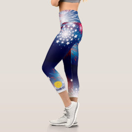 Leggings Capri Imprimir bola de papel Personalizado de fuegos art