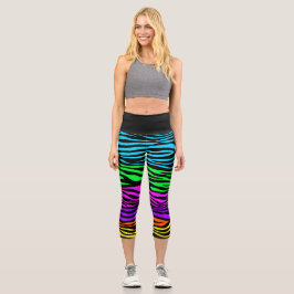 Leggings Capri Imprimir cebra arco iris