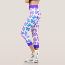 Leggings Capri Indigo rosa morado cactus hues