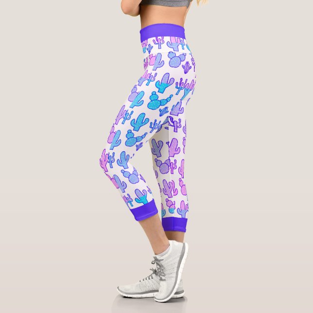 Leggings Capri Indigo rosa morado cactus hues (Izquierda)