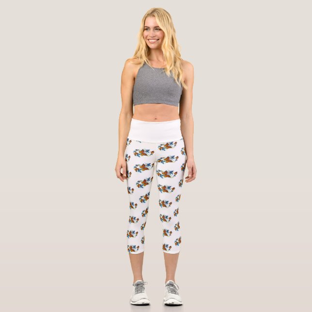 Leggings Capri Infinidad de Mariposas Monarca (Anverso)