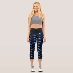 Leggings Capri Infinito brillante con rosa azul