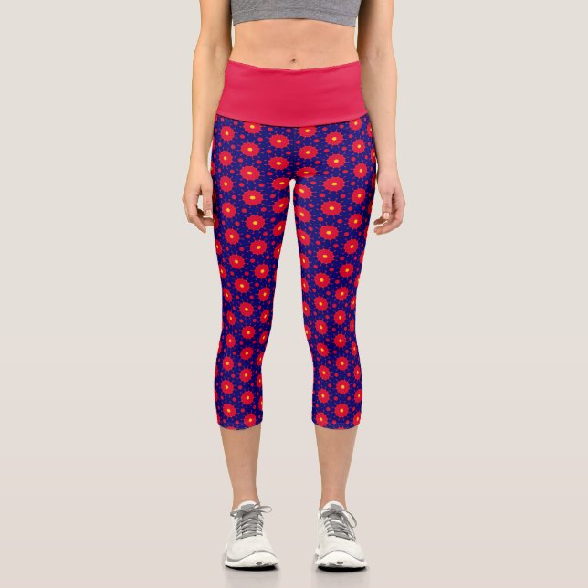 Leggings Capri Infusión De Virus Crimson De Alto Despertar (Anverso)