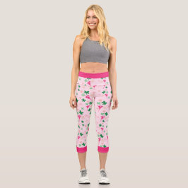 Leggings Capri Insanely Pink Floral Botanic