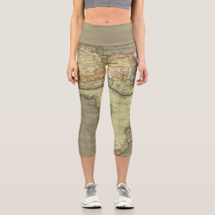 Leggings Capri Inspiración de antiguo mapa antiguo