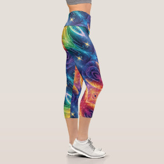 Leggings Capri Instructora de Reiki Galaxia de Estallido Cósmico 