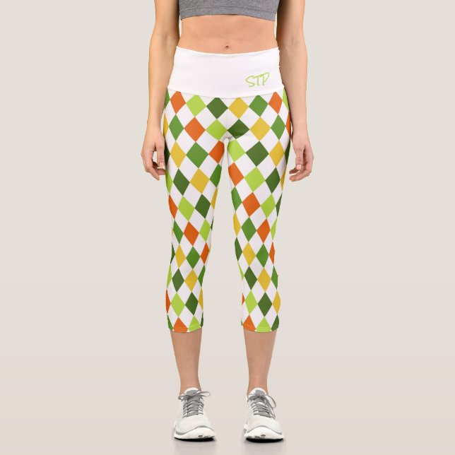 Leggings Capri Irlandés Harlequin Diamonds INITIALS St Patricks F (Anverso)