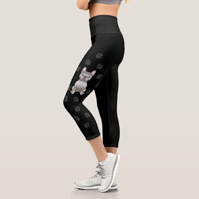 Leggings Capri Isabella Bulldog Francés / Frenchie Perro Lindo &  (Izquierda)