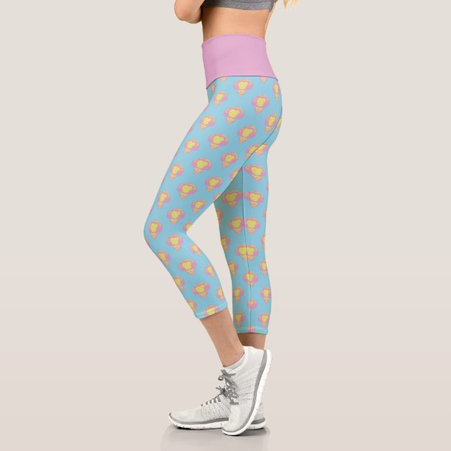 Leggings Capri IT | Patrón de cabeza Pennywise Pastel (Izquierda)
