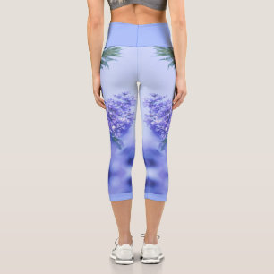 Leggings Capri Jacaranda Púrpura Pálida Flores Legginas Estilizad