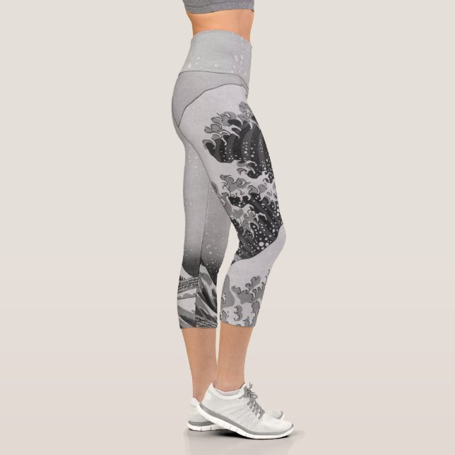 Leggings Capri Japón - Arte japonés (Gran ola de Kanagawa)  (Derecha)