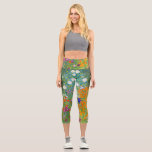 Leggings Capri Jardín de flores por Gustav Klimt<br><div class="desc">Por favor visite mi tienda para un diseño más interesante y más elección de color.
=> zazzle.com/colorfulworld*</div>