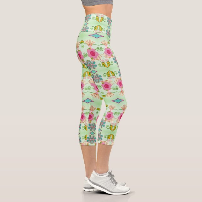 Leggings Capri Jardín ecléctico encantador: Belleza floral divers (Derecha)