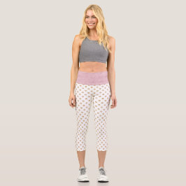 Leggings Capri Joya rosa claro y dorada