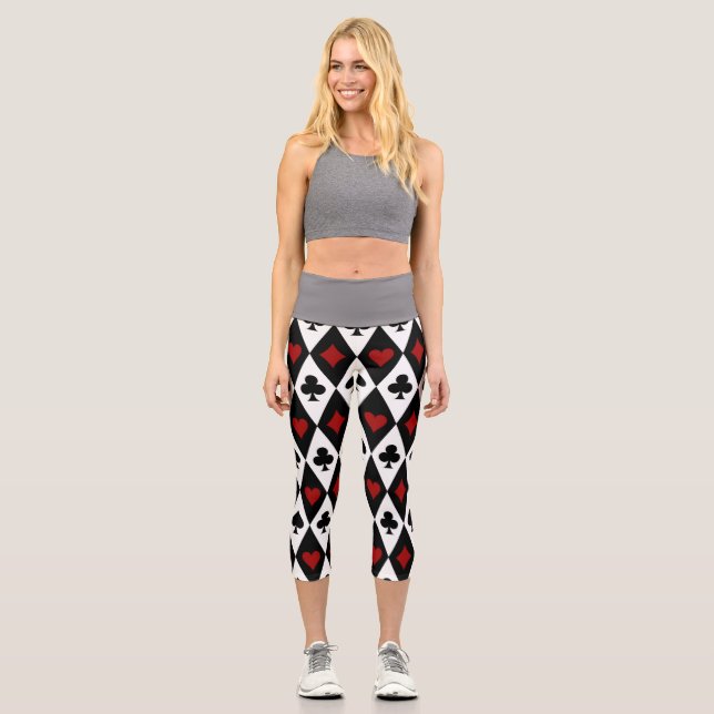 Leggings Capri Jugador de apuestas Blackjack Card Casino Las Vega (Anverso)