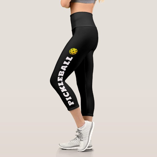Leggings Capri Jugador de bolas de póquer blanco negro personaliz (Izquierda)