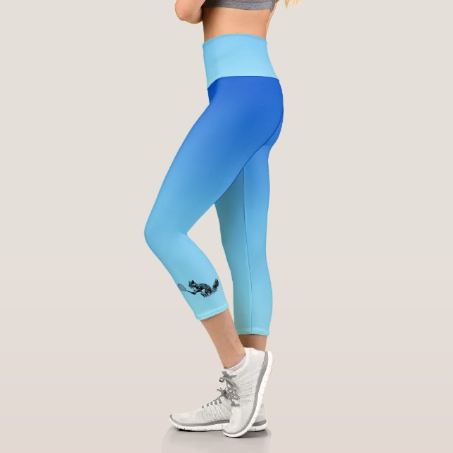 Leggings Capri Jugador de tenis de ardilla azul (Izquierda)