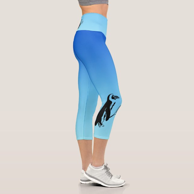 Leggings Capri Jugador de tenis Pingüino Azul (Derecha)