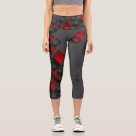 Leggings Capri Jugadores de cartas de póquer 3D
