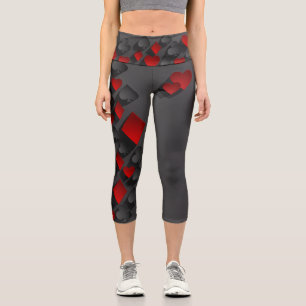 Leggings Capri Jugadores de cartas de póquer 3D