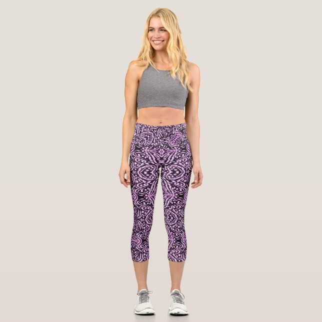 Leggings Capri Jungla púrpura (Anverso)