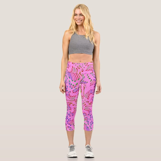Leggings Capri Kaleidoscopio rosa (Anverso)