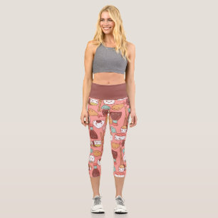 Leggings Capri kawaii sushi tempura rosa
