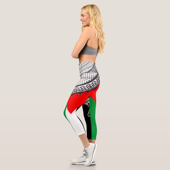 Leggings Capri Keffiyeh palestino Scarf tejido tradicional (Izquierda)