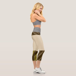 Leggings Capri KHAKI KALM capri de alta cintura | m3galleryStudio