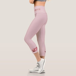 Leggings Capri Killer Dink Flaming Rose Gold Pink Pickleball Life