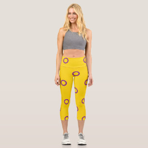 Leggings Capri La bandera del orgullo intersexual de SlipperyJoe 