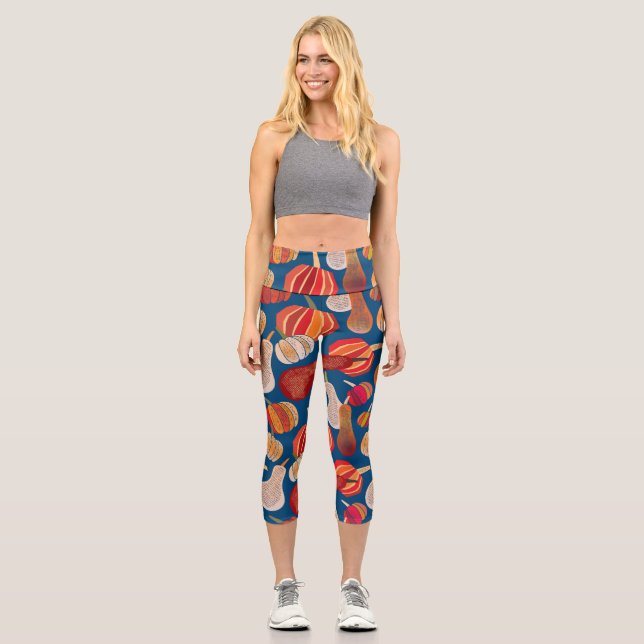 Leggings Capri La cosecha de Acción de Gracias: Arte de la época  (Anverso)