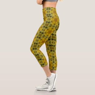 Leggings Capri La flor del sol estalla dorada