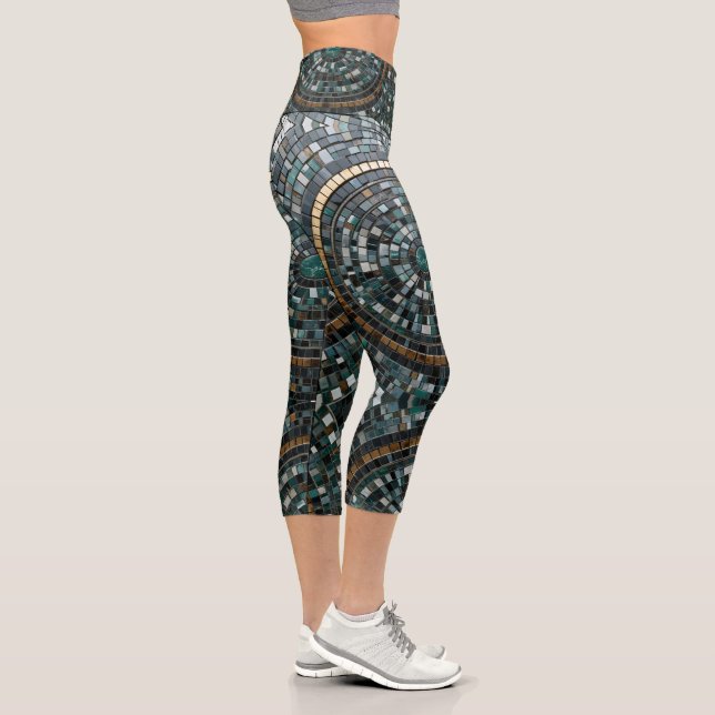 Leggings Capri La lujosa muralla de mosaico circular (Derecha)