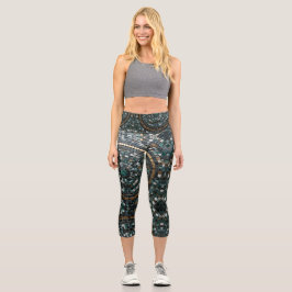 Leggings Capri La lujosa muralla de mosaico circular