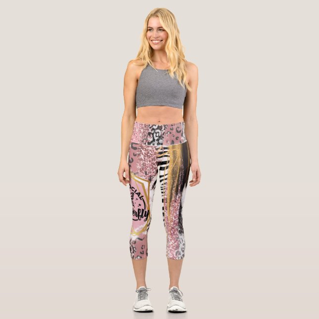 Leggings Capri La mariposa antisocial alta derrotó a Capris (Anverso)