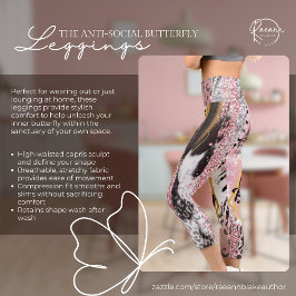 Leggings Capri La Mariposa Antisocial Capris de Cintura Alta