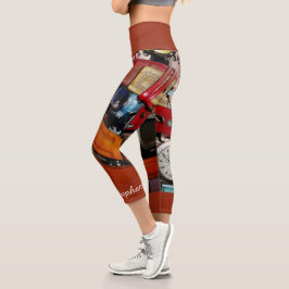 Leggings Capri La muñeca divertida mira el nombre personalizado C