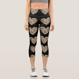 Leggings Capri La pareja de Romance Vintage, el hombre y la mujer