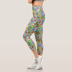 Leggings Capri La sirvienta se balancea con piedras y Purpurina