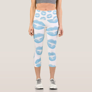 Leggings Capri Labios Azules, Patrón De Labios, Labios Azules, Be