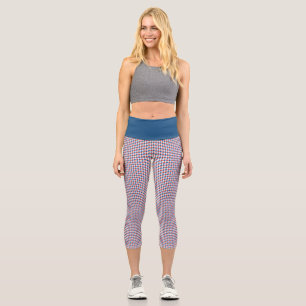 Leggings Capri Lápiz blanco y azul rojo Hounds Yoga 4 de julio