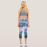 Leggings Capri Las lacrimógenas de agua de Monet<br><div class="desc">Por favor visite mi tienda para un diseño más interesante y más elección de color. => zazzle.com/iwheels*</div>