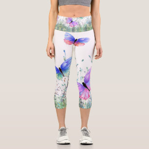 Leggings Capri Las mariposas de primavera de Capri vuelan en la n