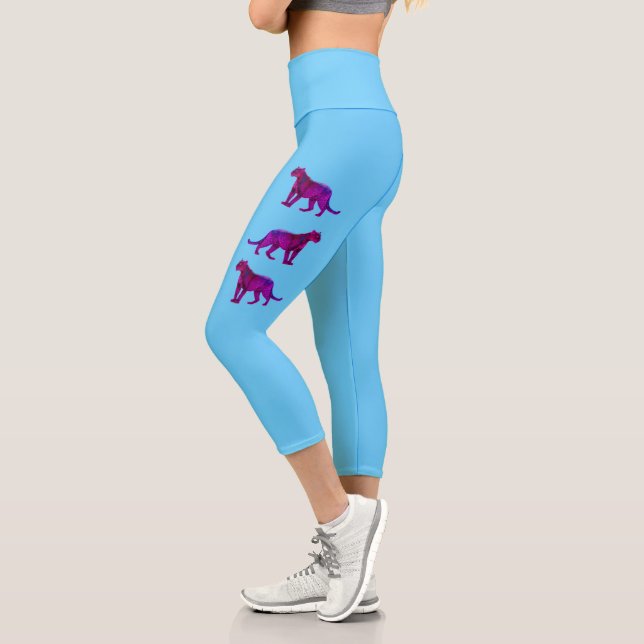 Leggings Capri Las verdaderas panteras magenta (Izquierda)