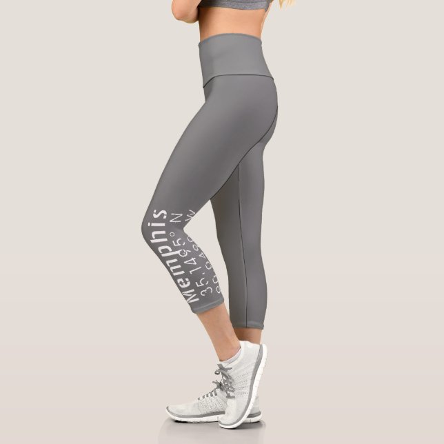 Leggings Capri Latitud de longitud de Memphis Tennessee (Izquierda)